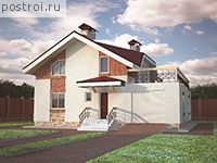 T-170-1K проект одноэтажного дома из кирпича с мансардой и гаражом размером 12 на 10 