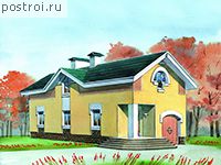 T-174-1K проект одноэтажного дома из кирпича с мансардой и гаражом размером 6 на 17 