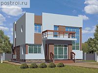 T-187-1P проект двухэтажного дома из пеноблоков размером 13 на 9 
