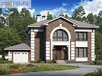 T-205-2P проект двухэтажного дома из газобетона с гаражом размером 17 на 16 