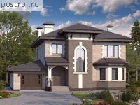 T-244-1P проект двухэтажного дома из газобетона с гаражом размером 14 на 15 