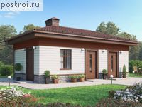 U-028-1P проект одноэтажного дома из пеноблока размером 8 на 6 