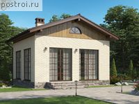 U-037-1K проект одноэтажной беседки из кирпича размером 6 на 7 