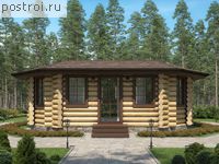 U-042-1D проект одноэтажной деревянной беседки размером 6 на 8 