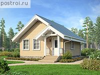 U-049-1D проект одноэтажной деревянной бани из бруса размером 7 на 7 