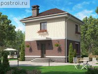 U-052-1K проект двухэтажной бани из кирпича размером 5 на 6 