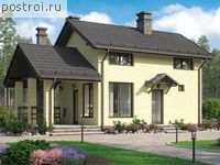 U-062-1P проект одноэтажной бани из пеноблока с мансардой размером 11 на 5 