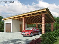 U-064-1P проект одноэтажного гаража из пеноблока размером 6 на 12 