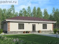 U-072-1P проект одноэтажного дома из пеноблока размером 6 на 12 