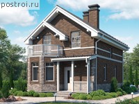 U-086-1P проект двухэтажного дома из пеноблока размером 6 на 10