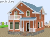 U-089-1S проект двухэтажного каркасного дома размером 8 на 9