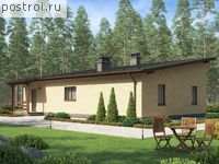 U-092-1K проект одноэтажного коттеджа из кирпича размером 14 на 8 