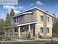 U-093-1K проект двухэтажного коттеджа из кирпича размером 8 на 8 