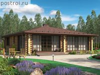 U-095-1D проект одноэтажной деревянной бани из бревна размером 11 на 11