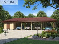 U-101-1D проект одноэтажного деревянного гаража размером 6 на 18