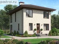 U-109-1P проект двухэтажного коттеджа из пенобетона размером 11 на 8 