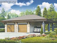 U-109-2K проект одноэтажного гаража из кирпича размером 10 на 11 