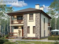 U-117-2P проект двухэтажного коттеджа из пенобетона размером 10 на 8 