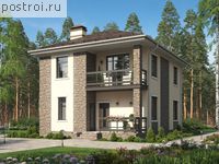 U-117-3P проект двухэтажного коттеджа из пенобетона размером 10 на 8 