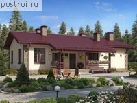 U-118-1P проект одноэтажного коттеджа из пенобетона размером 9 на 16 