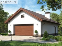 U-124-1P проект одноэтажного гаража из газобетона с цоколем размером 7 на 11 