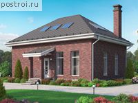U-126-1K проект одноэтажной бани из кирпича с мансардой размером 11 на 8 