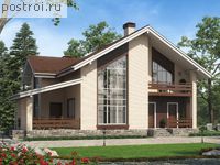 U-135-1P проект одноэтажного дома из газобетона с мансардой размером 9 на 12 