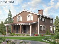 U-144-1K проект двухэтажной бани из кирпича размером 8 на 11 