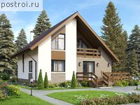 U-153-1P проект одноэтажного коттеджа из пеноблоков с мансардой размером 11 на 10