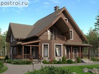 U-153-2K проект одноэтажного дома из кирпича с мансардой размером 13 на 13 