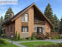 U-153-5P проект одноэтажного коттеджа из пеноблоков с мансардой размером 10 на 11 