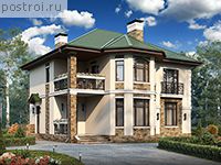 U-156-1P проект двухэтажного коттеджа из пеноблоков размером 11 на 12 