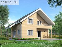 U-157-1D проект одноэтажного деревянного коттеджа из бруса с мансардой размером 10 на 11 