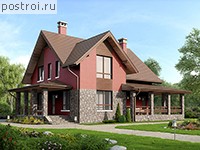 U-164-2P проект двухэтажного дома из пеноблоков размером 11 на 12 