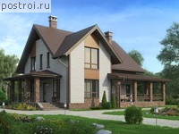 U-164-3P проект двухэтажного дома из пеноблоков размером 11 на 12 