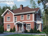 U-168-3P проект двухэтажного дома из пеноблоков размером 14 на 8 