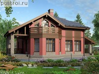 U-171-4K проект одноэтажного дома из кирпича с мансардой размером 11 на 11