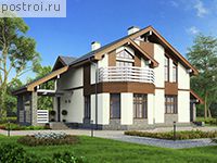 U-173-1P проект двухэтажного дома из пеноблоков размером 13 на 15 