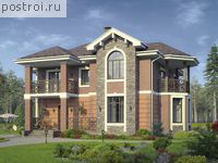 U-174-1K проект двухэтажного дома из кирпича размером 12 на 14 