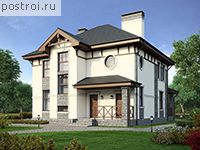 U-183-1P проект двухэтажного дома из пеноблоков размером 13 на 11 