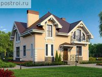 U-185-1P проект одноэтажного дома из пеноблоков с мансардой размером 11 на 11