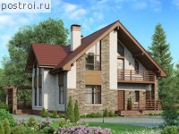 U-187-5P проект одноэтажного дома из пеноблоков с мансардой размером 15 на 12 