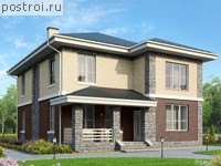 U-189-2K проект двухэтажного дома из кирпича размером 10 на 13