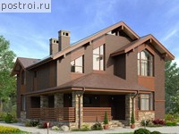 U-191-2P проект одноэтажного коттеджа из пенобетона с мансардой размером 11 на 14 