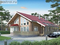 U-193-1D проект двухэтажного деревянного коттеджа из бруса размером 10 на 11 