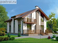 U-194-2P проект одноэтажного коттеджа из пенобетона с мансардой размером 12 на 10 