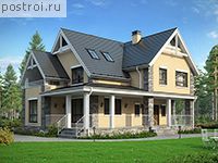 U-197-1P проект двухэтажного дома из пеноблоков размером 14 на 13 