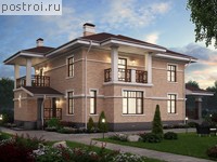 U-198-3K проект двухэтажного коттеджа из кирпича размером 12 на 13 