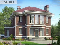 U-199-1K проект двухэтажного коттеджа из кирпича размером 10 на 12 