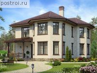 U-201-1P проект двухэтажного дома из пенобетона размером 12 на 12 